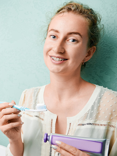 brushing and flossing